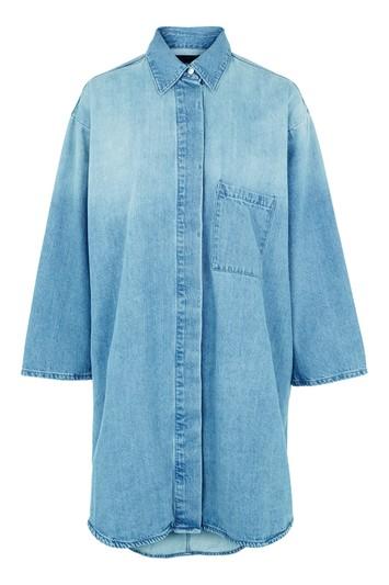 Topshop *denim Shirt Dress By Waven