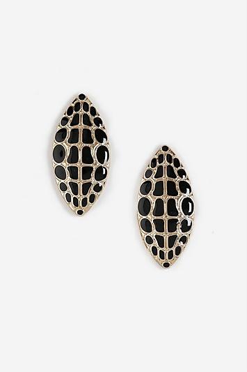 Topshop *oval Croc Texture Stud Earrings