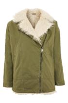 Topshop Longline Faux Fur Lined Parka Jacket