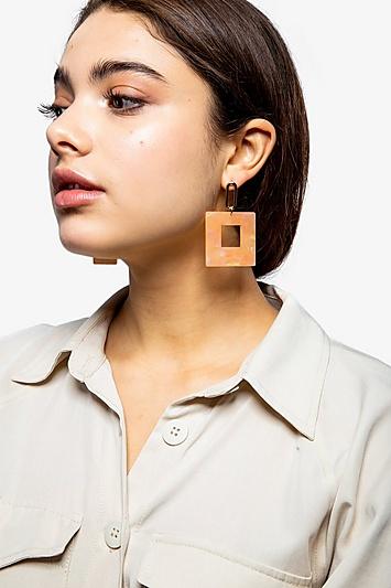 Topshop *square Resin Drop Earrings