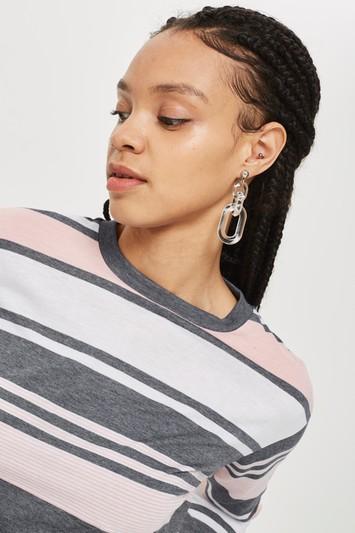 Topshop Striped Long Sleeve Top