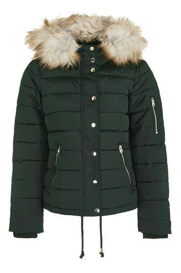 Topshop Hooded Puffer Jacket
