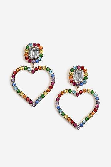 Topshop Rainbow Heart Drop Earrings