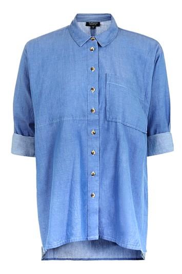 Topshop Sheen Chambray Shirt