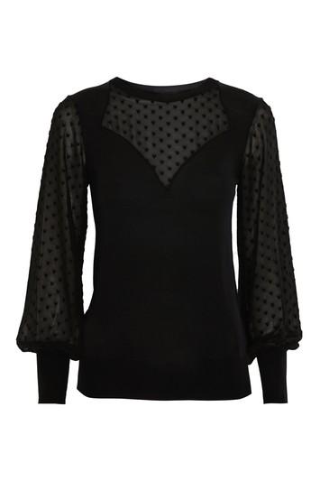 Topshop Petite Sweetheart Chiffon Hybrid Jumper