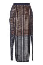 Topshop Tall Geometric Lace Split Midi Skirt