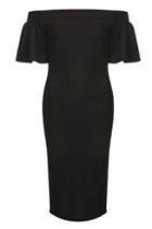 Topshop *mini Bardot Dress With Frill Sleeve By Oh My Love