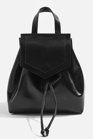 Topshop Leather Triangle Flap Backpack