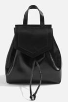 Topshop Leather Triangle Flap Backpack