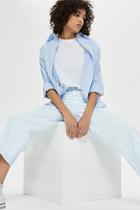 Topshop Pale Blue Cropped Wide Leg Jeans