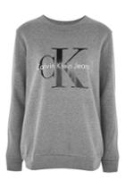 Topshop Logo Crew Neck Sweatshirt By Calvin Klein