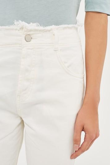 Topshop High Waist Frayed Hem Jeans By Boutique