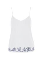 Topshop Oxford Stripe Embroidered Night Camisole