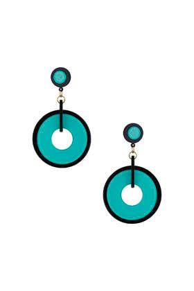 Topshop Two Tone Circle Drop Earrings