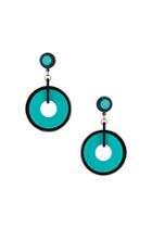 Topshop Two Tone Circle Drop Earrings