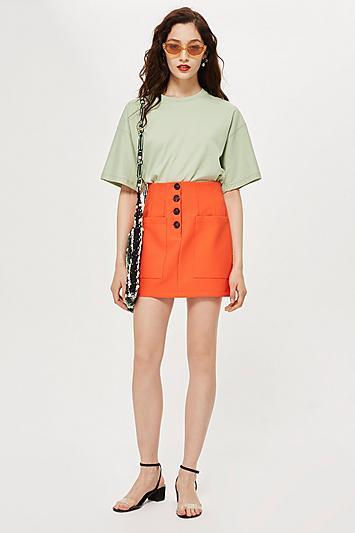 Topshop Pocket Button Mini Skirt