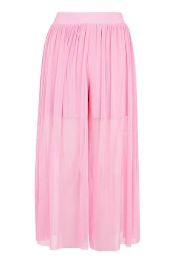 Topshop Tulle Mesh Wide Leg Trousers