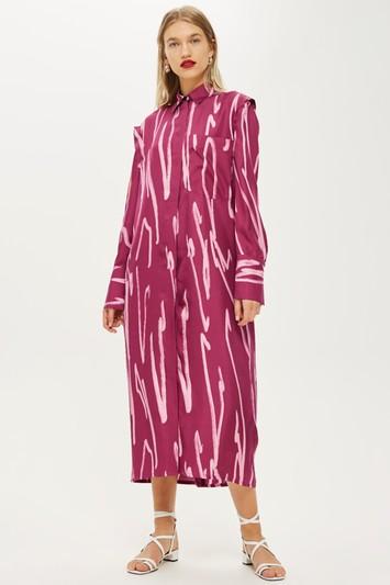 Topshop *squiggle Split Dress By Boutique