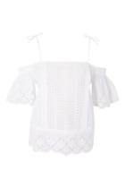 Topshop Mixed Broderie Top