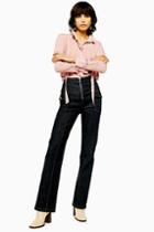 Topshop Idol Raw Denim Zip Flare Jeans