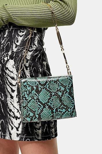 Topshop Malin Green Boxy Cross Body Bag