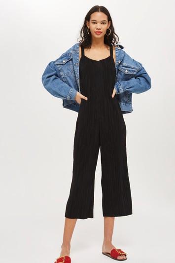 Topshop Plisse Slouch Jumpsuit