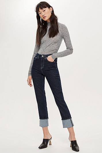 Topshop Indigo Straight Leg Jeans