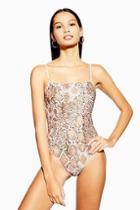 Topshop Snake Print Straight Swimsuit