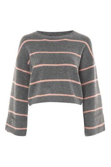Topshop Petite Striped Mohair Sweater