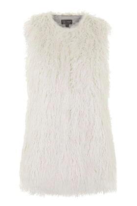 Topshop Crinkled Faux Fur Gilet