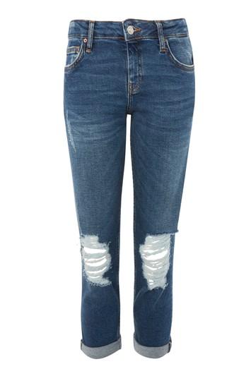Topshop Petite Dark Rip Lucas Jeans