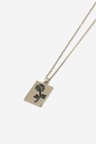 Topshop Engraved Rose Pendant Ditsy Necklace