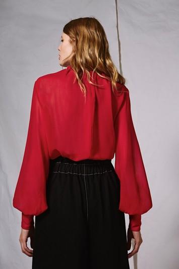 Topshop Pleated Neck Blouse