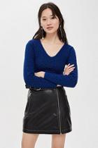 Topshop Leopard Print V-cropped Jumper