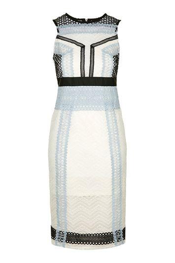 Topshop Petite Lace Panel Midi Dress