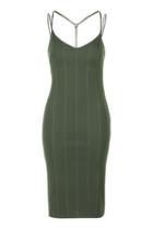 Topshop Plunging Chain Strap Midi Dress