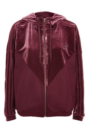 Topshop Velour Track Top By Adidas Originals