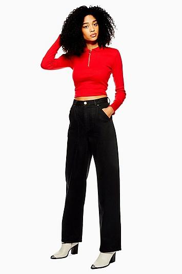 Topshop Pleat Ovoid Jeans