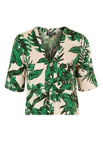 Topshop Short Sleeve Tropical Print Shirt