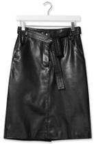 Topshop Leather Judo Tie Pencil Skirt By Boutique