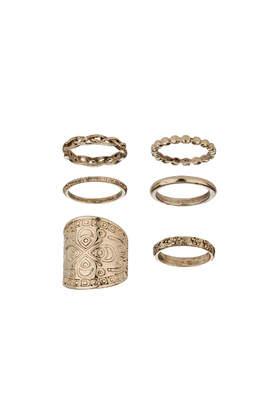 Topshop Engraved Band Ring Pack