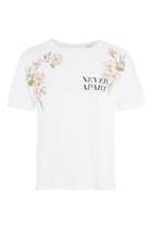 Topshop 'never Apart' Slogan Embroidered T-shirt