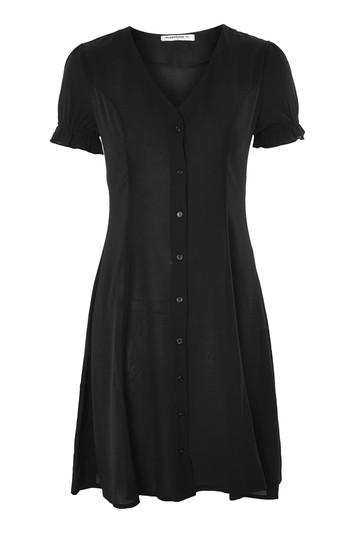 Topshop *button Front Short Sleeve Shirt Dress By Glamorous
