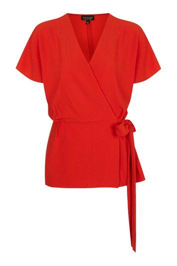 Topshop Wrap Tie Waist Top
