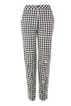 Topshop Tall Embroidered Gingham Trousers