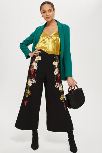Topshop Embroidered Pants