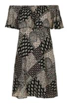 Topshop Patchwork Scarf Bardot Dress