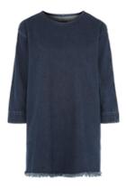Topshop *denim T-shirt Dress With Rip And Repair By Waven
