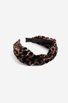 Topshop *velvet Leopard Print Knot Headband