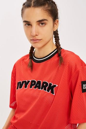 Topshop Airtex Cropped T-shirt By Ivy Park